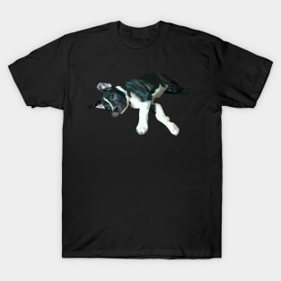 sleepy black dog-vector art T-Shirt